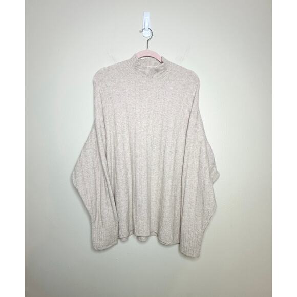J Crew‎ Women Plus Size 2X Ribbed Mockneck Sweater Supersoft Yarn Camel Alpaca - Picture 1 of 6